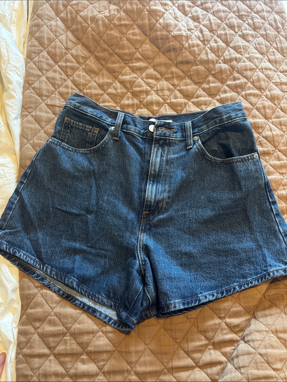 Levi’s High-Rise Dark Blue Denim Women’s Shorts- Never Worn